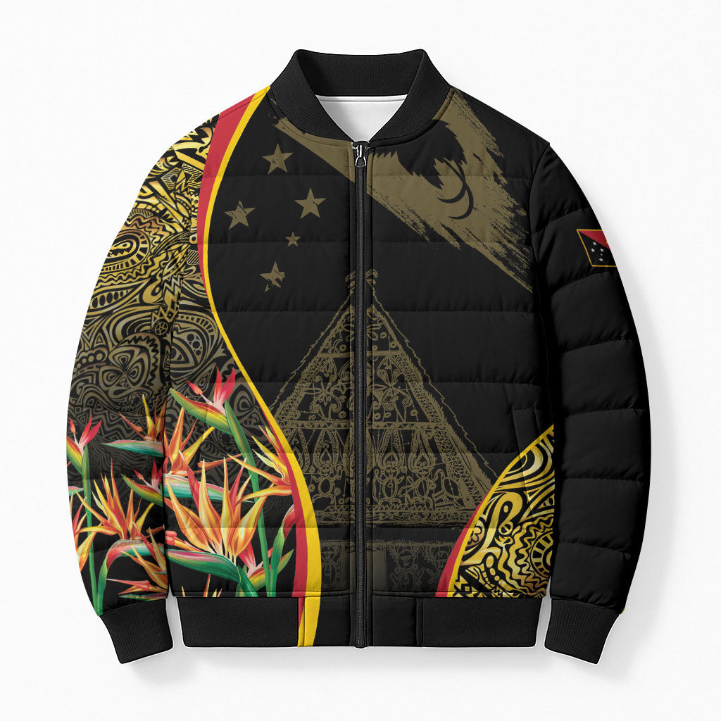 Papua New Guinea Hapi De Bilong Indipendens Bomber Puffer Jacket Special Style LT05 Unisex Black - Polynesian Pride