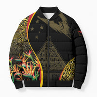 Papua New Guinea Hapi De Bilong Indipendens Bomber Puffer Jacket Special Style LT05 Unisex Black - Polynesian Pride