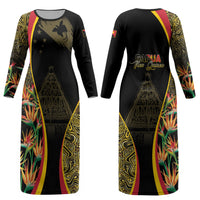 Papua New Guinea Hapi De Bilong Indipendens Couples Matching Long Sleeve Bodycon Dress and Long Sleeve Button Shirt Special Style LT05 - Polynesian Pride