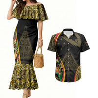 Papua New Guinea Hapi De Bilong Indipendens Couples Matching Mermaid Dress and Hawaiian Shirt Special Style LT05 Black - Polynesian Pride