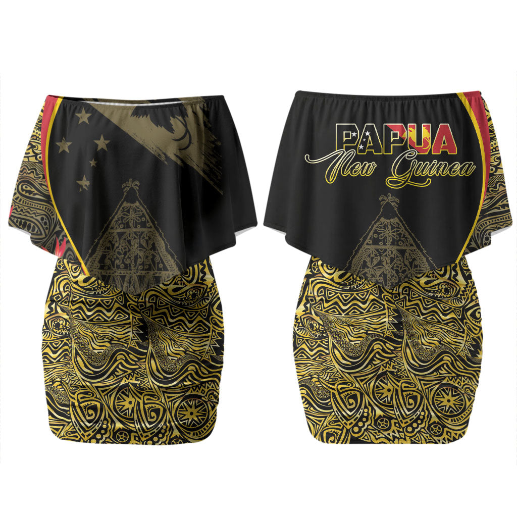 Papua New Guinea Hapi De Bilong Indipendens Couples Matching Off Shoulder Short Dress and Long Sleeve Button Shirt Special Style LT05 - Polynesian Pride