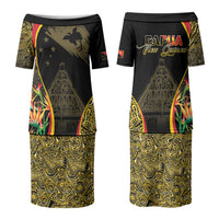 Papua New Guinea Hapi De Bilong Indipendens Couples Matching Puletasi and Long Sleeve Button Shirt Special Style LT05 - Polynesian Pride