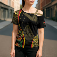Papua New Guinea Hapi De Bilong Indipendens Cross Shoulder Shirt Special Style LT05 - Polynesian Pride
