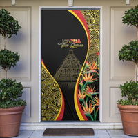 Papua New Guinea Hapi De Bilong Indipendens Door Cover Special Style LT05 Black - Polynesian Pride