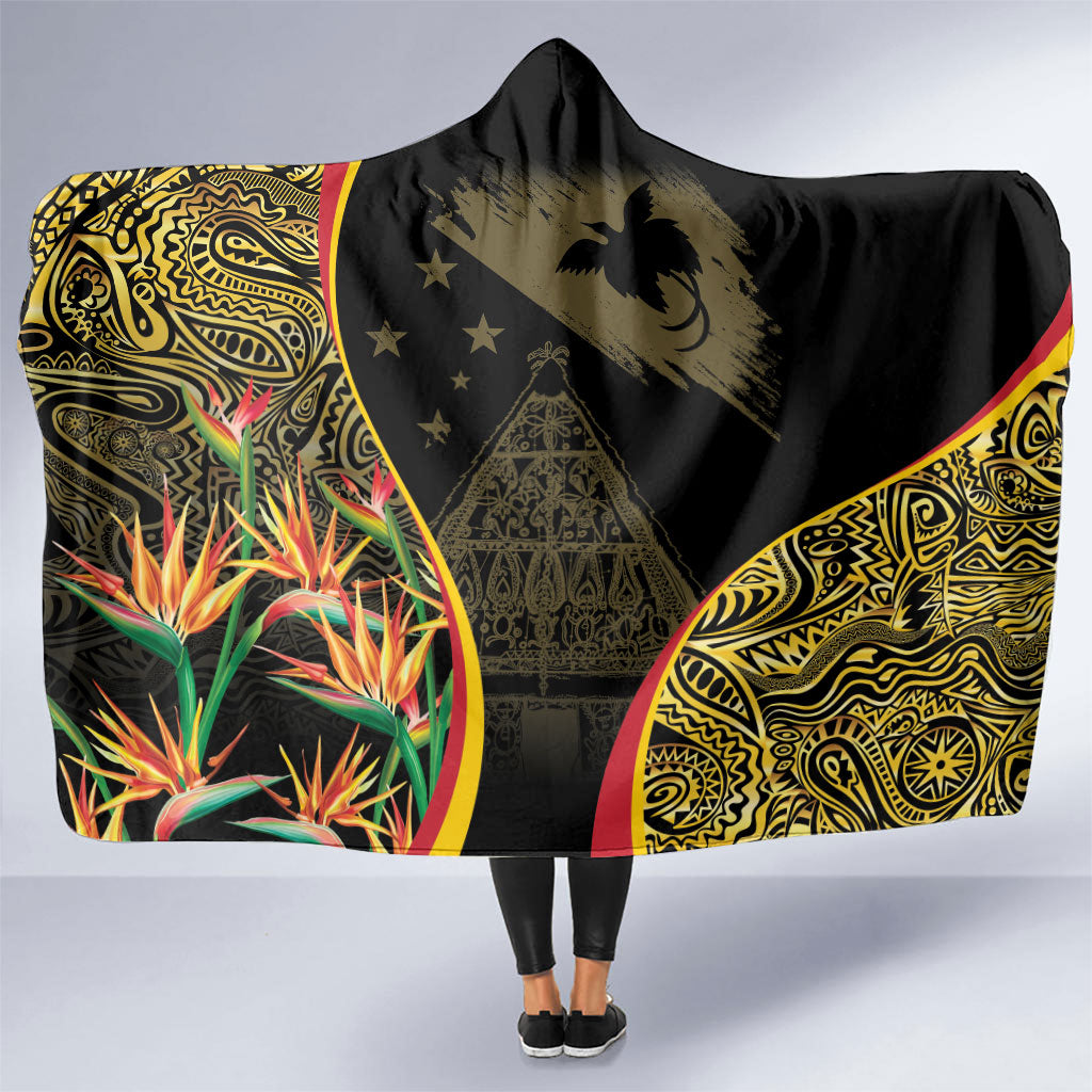 Papua New Guinea Hapi De Bilong Indipendens Hooded Blanket Special Style LT05 One Size Black - Polynesian Pride