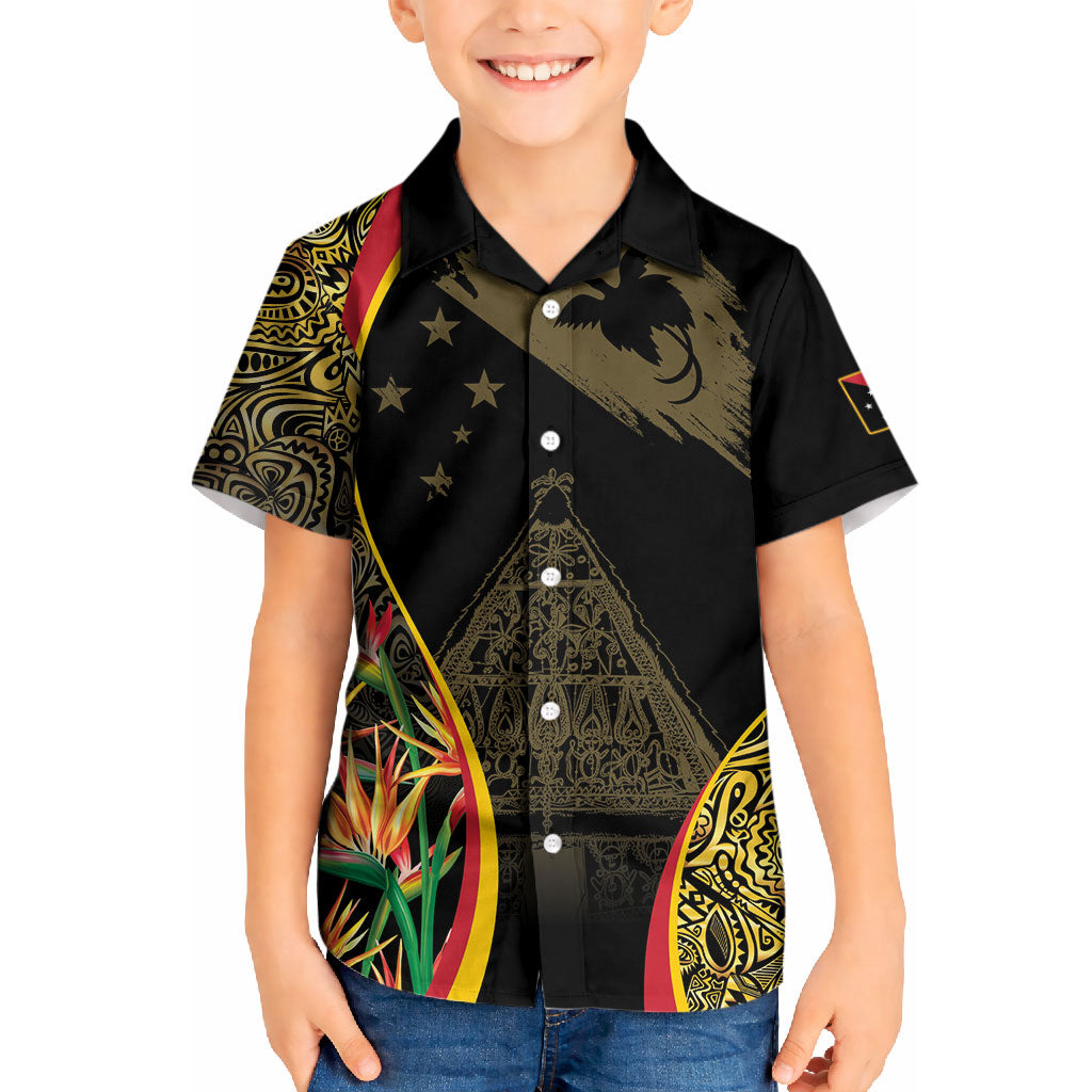 Papua New Guinea Hapi De Bilong Indipendens Kid Hawaiian Shirt Special Style LT05 Kid Black - Polynesian Pride
