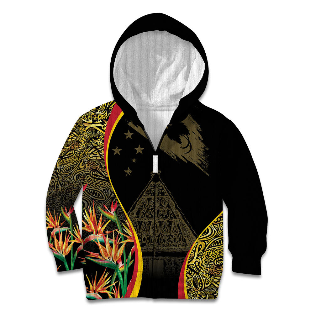 Papua New Guinea Hapi De Bilong Indipendens Kid Hoodie Special Style LT05 Zip Hoodie Black - Polynesian Pride