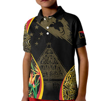Papua New Guinea Hapi De Bilong Indipendens Kid Polo Shirt Special Style LT05 Kid Black - Polynesian Pride