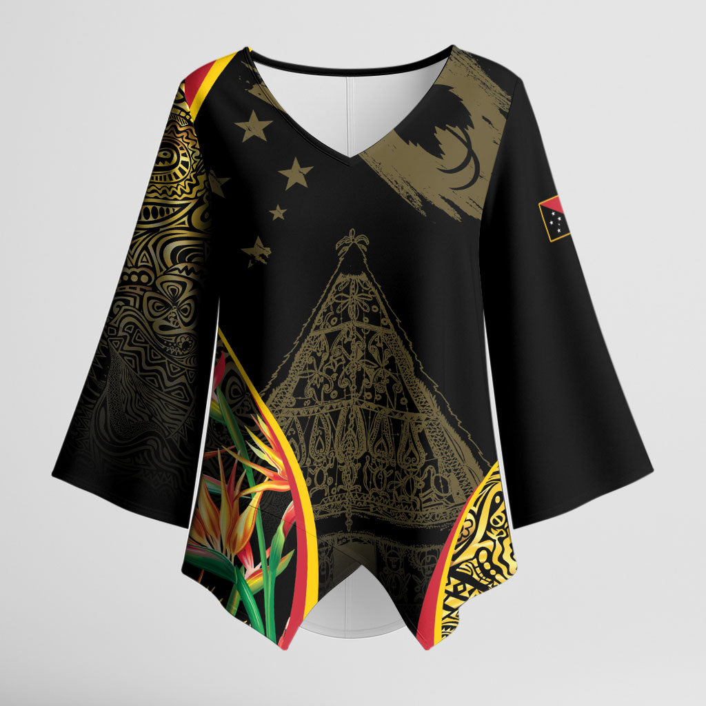 Papua New Guinea Hapi De Bilong Indipendens Kimono Sleeve Blouse Special Style LT05 Female Black - Polynesian Pride