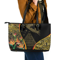 Papua New Guinea Hapi De Bilong Indipendens Leather Tote Bag Special Style LT05 - Polynesian Pride