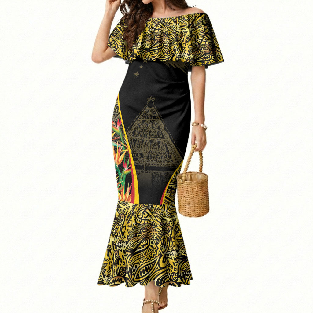 Papua New Guinea Hapi De Bilong Indipendens Mermaid Dress Special Style LT05 Women Black - Polynesian Pride