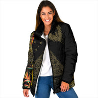 Papua New Guinea Hapi De Bilong Indipendens Padded Jacket Special Style LT05 Women Black - Polynesian Pride