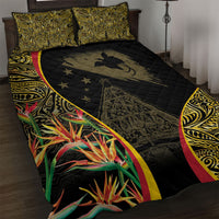 Papua New Guinea Hapi De Bilong Indipendens Quilt Bed Set Special Style LT05 Black - Polynesian Pride