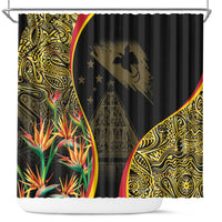 Papua New Guinea Hapi De Bilong Indipendens Shower Curtain Special Style LT05 Black - Polynesian Pride