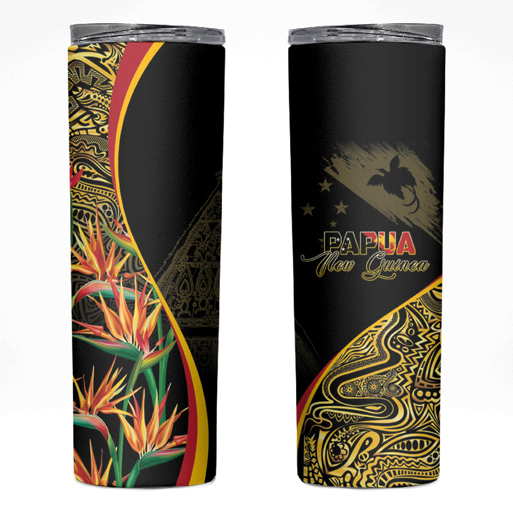 Papua New Guinea Hapi De Bilong Indipendens Skinny Tumbler Special Style LT05 Black - Polynesian Pride