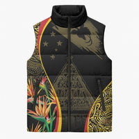 Papua New Guinea Hapi De Bilong Indipendens Sleeveless Puffer Jacket Special Style LT05 Unisex Black - Polynesian Pride