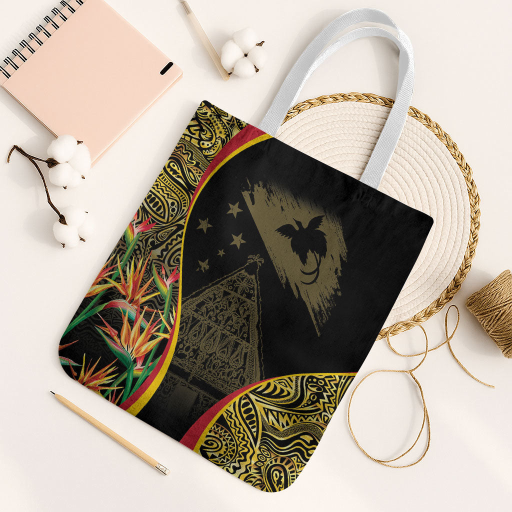Papua New Guinea Hapi De Bilong Indipendens Tote Bag Special Style LT05 White Strap One Size Black - Polynesian Pride