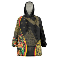 Papua New Guinea Hapi De Bilong Indipendens Wearable Blanket Hoodie Special Style LT05 One Size Black - Polynesian Pride