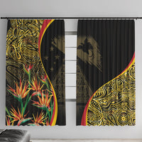 Papua New Guinea Hapi De Bilong Indipendens Window Curtain Special Style LT05 With Hooks Black - Polynesian Pride