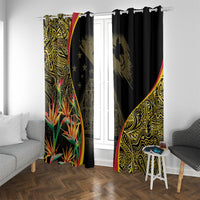 Papua New Guinea Hapi De Bilong Indipendens Window Curtain Special Style LT05 With Grommets Black - Polynesian Pride