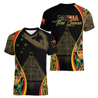 Papua New Guinea Hapi De Bilong Indipendens Women V-Neck T-Shirt Special Style LT05 - Polynesian Pride