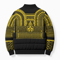Philippines Filipinos Bomber Puffer Jacket Igorot Tribal Pattern Black LT05 - Polynesian Pride