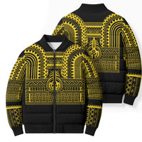 Philippines Filipinos Bomber Puffer Jacket Igorot Tribal Pattern Black LT05 - Polynesian Pride