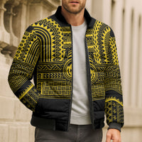 Philippines Filipinos Bomber Puffer Jacket Igorot Tribal Pattern Black LT05 - Polynesian Pride