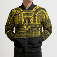 Philippines Filipinos Bomber Puffer Jacket Igorot Tribal Pattern Black LT05 - Polynesian Pride
