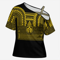Philippines Filipinos Cross Shoulder Shirt Igorot Tribal Pattern Black LT05 Female Black - Polynesian Pride