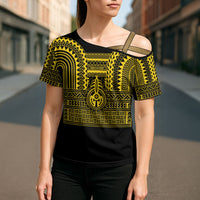 Philippines Filipinos Cross Shoulder Shirt Igorot Tribal Pattern Black LT05 - Polynesian Pride
