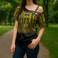 Philippines Filipinos Cross Shoulder Shirt Igorot Tribal Pattern Black LT05 - Polynesian Pride