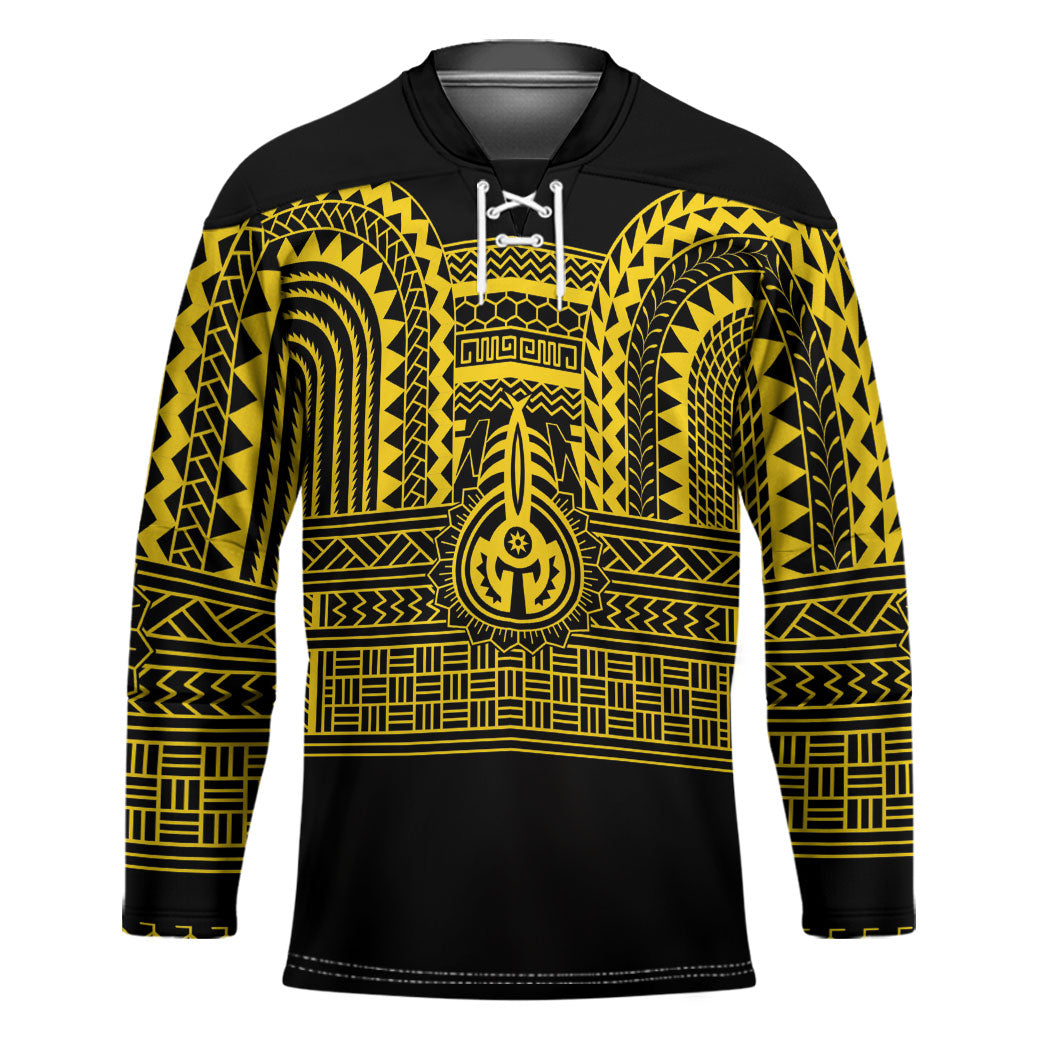 Philippines Filipinos Hockey Jersey Igorot Tribal Pattern Black LT05 Unisex Black - Polynesian Pride