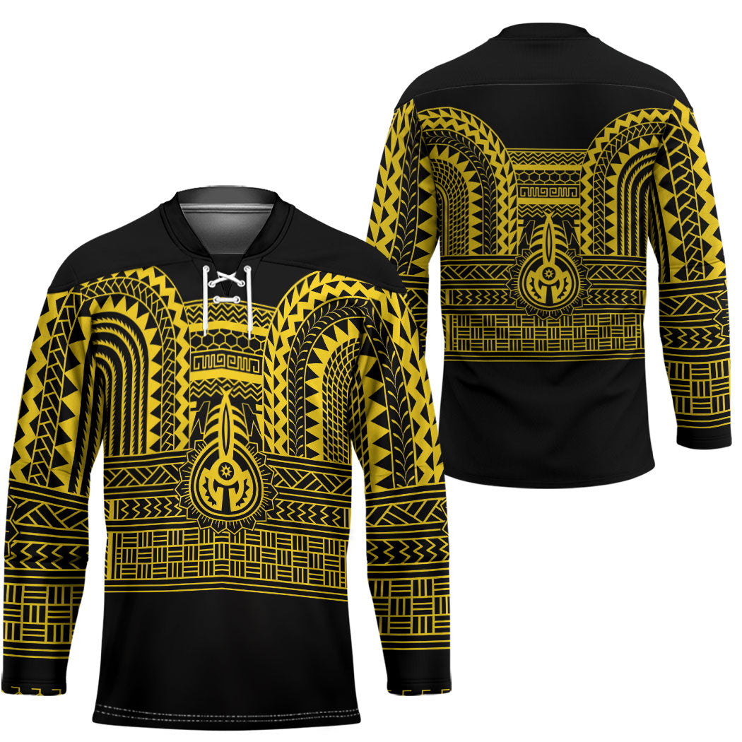 Philippines Filipinos Hockey Jersey Igorot Tribal Pattern Black LT05 - Polynesian Pride
