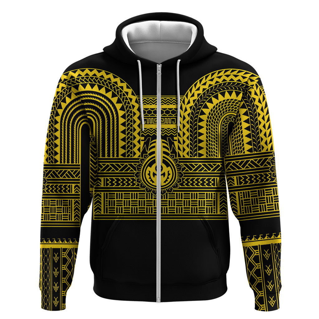 Philippines Filipinos Hoodie Igorot Tribal Pattern Black LT05 Zip Hoodie Black - Polynesian Pride
