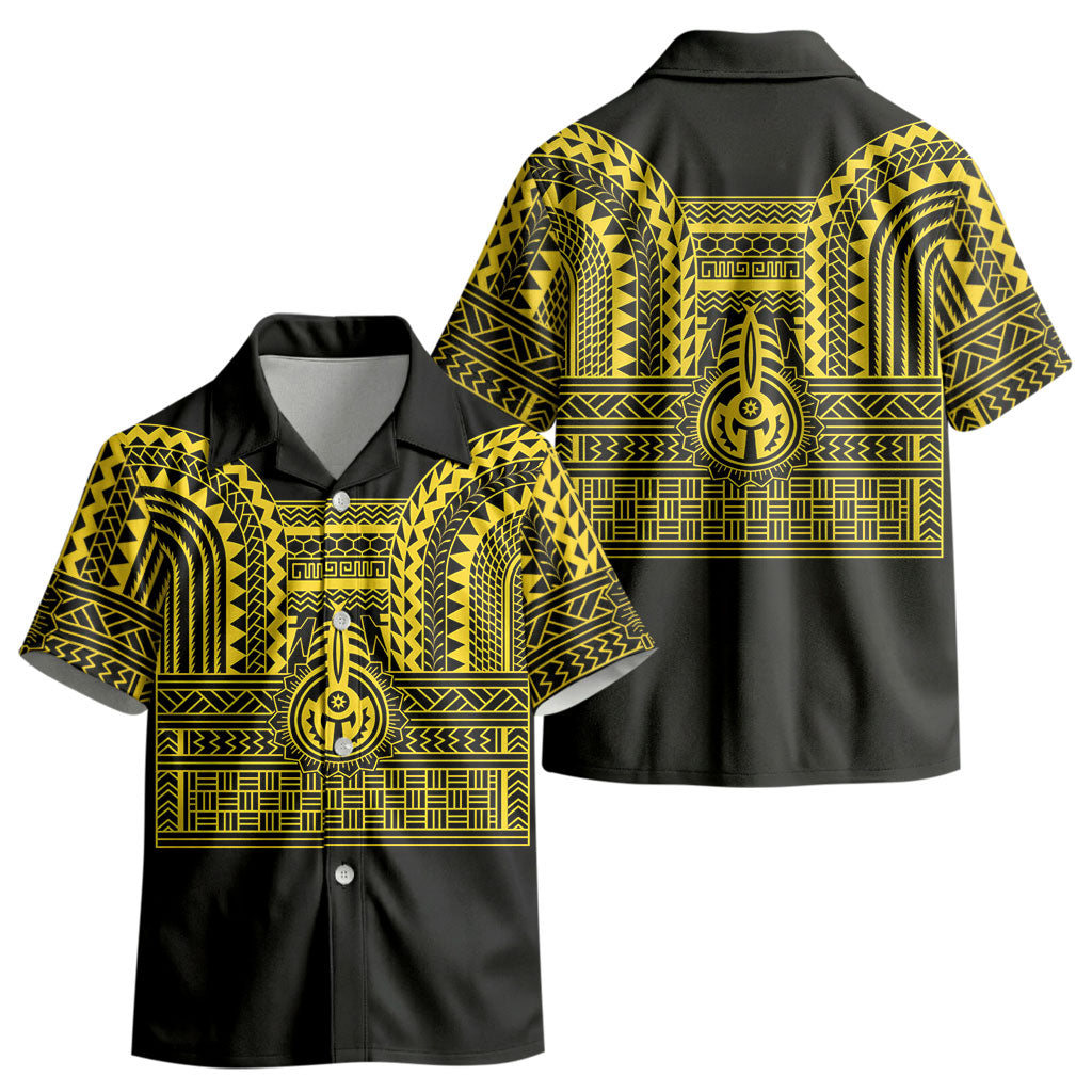 Philippines Filipinos Kid Hawaiian Shirt Igorot Tribal Pattern Black LT05 - Polynesian Pride