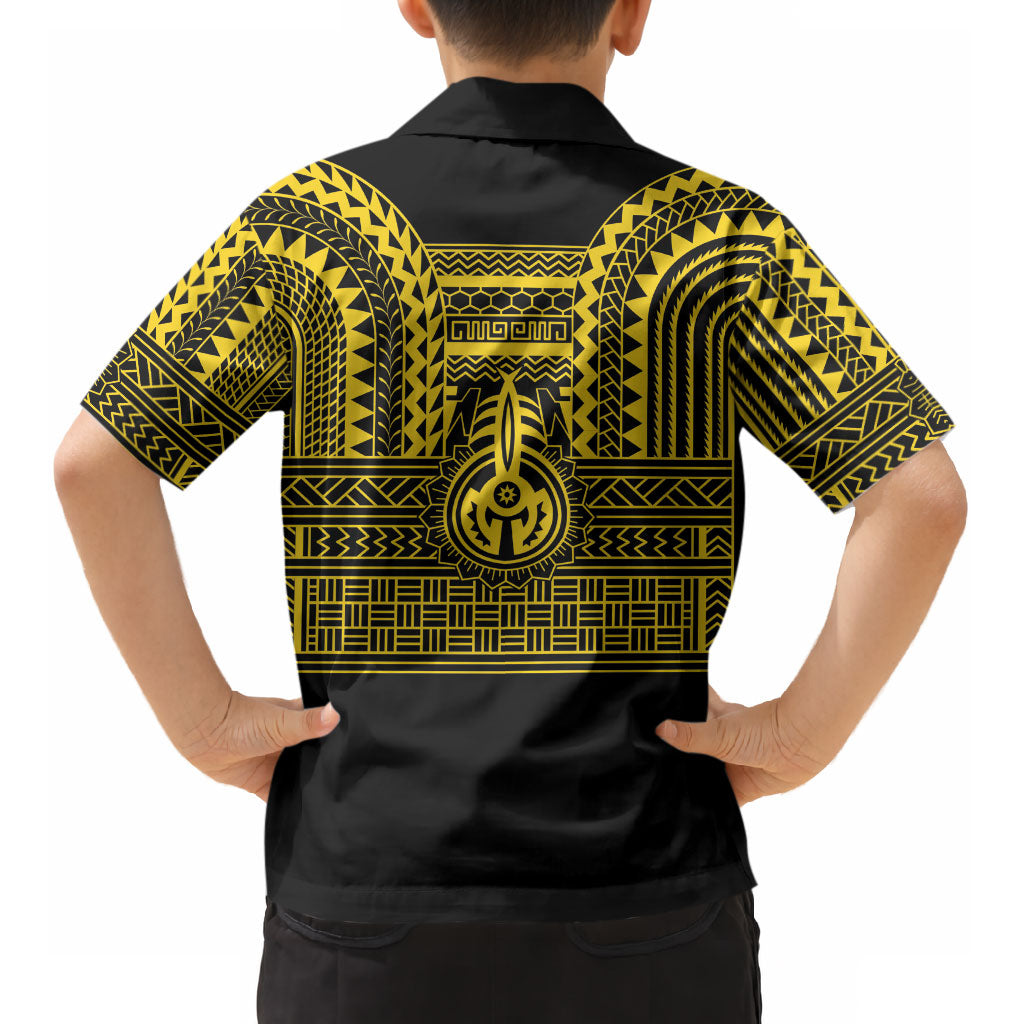 Philippines Filipinos Kid Hawaiian Shirt Igorot Tribal Pattern Black LT05 - Polynesian Pride