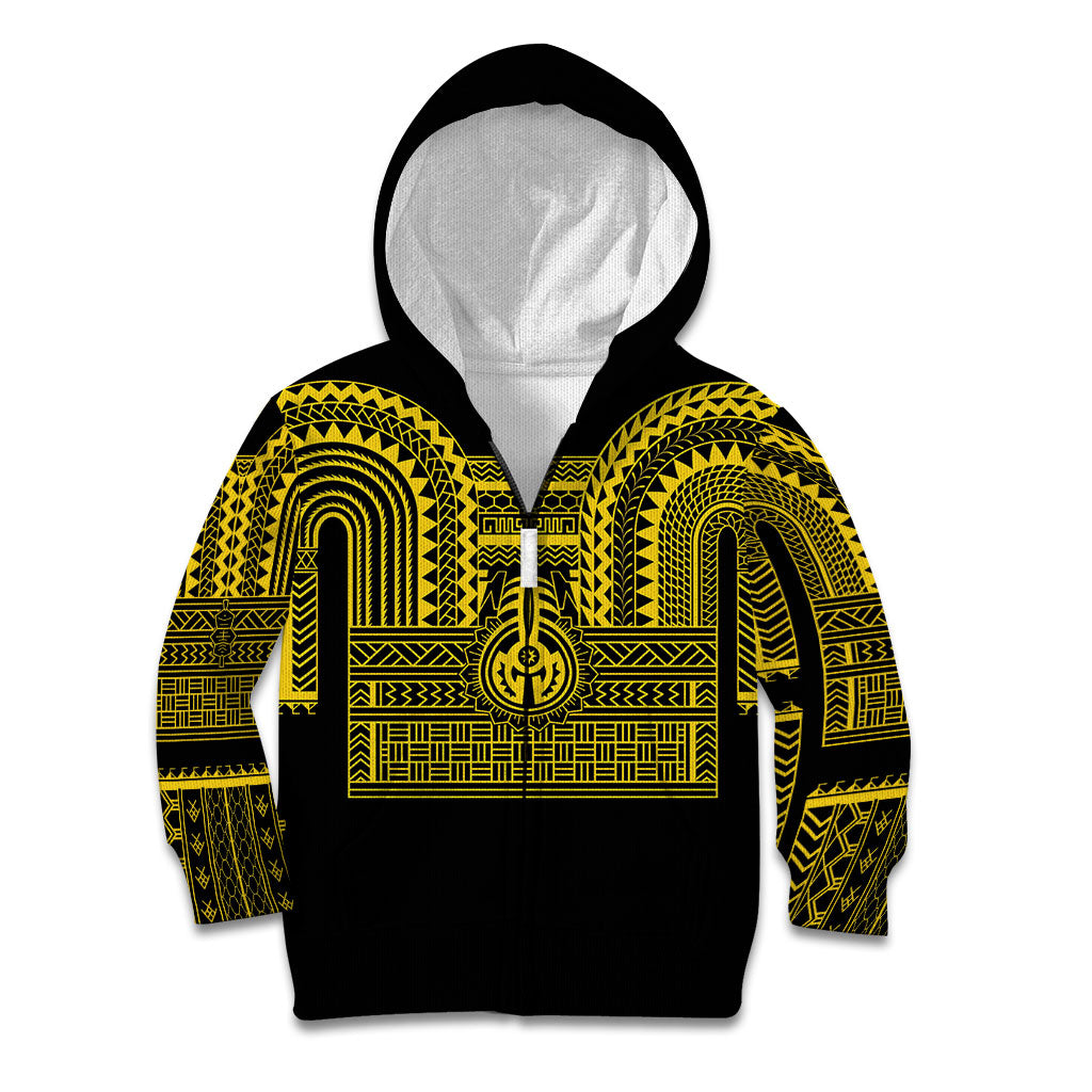 Philippines Filipinos Kid Hoodie Igorot Tribal Pattern Black LT05 Zip Hoodie Black - Polynesian Pride