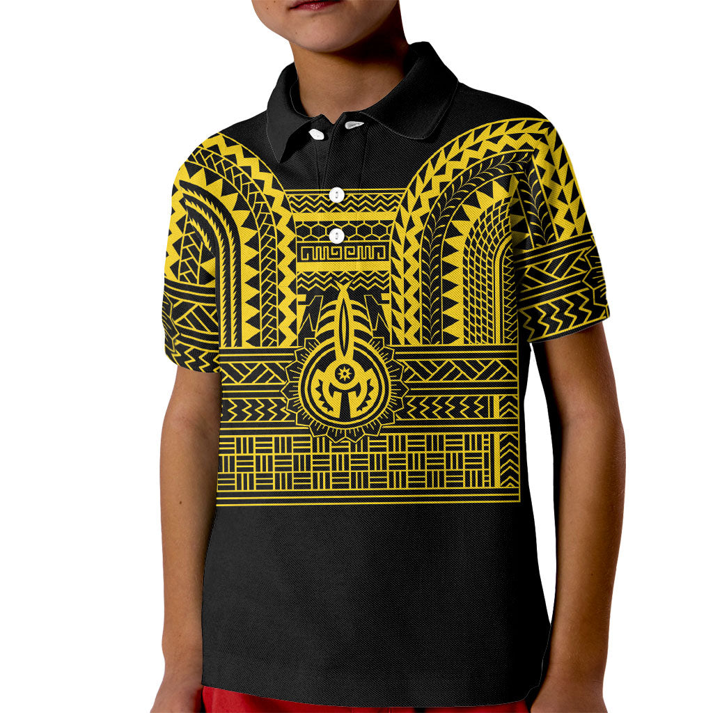 Philippines Filipinos Kid Polo Shirt Igorot Tribal Pattern Black LT05 Kid Black - Polynesian Pride
