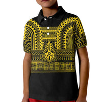 Philippines Filipinos Kid Polo Shirt Igorot Tribal Pattern Black LT05 Kid Black - Polynesian Pride