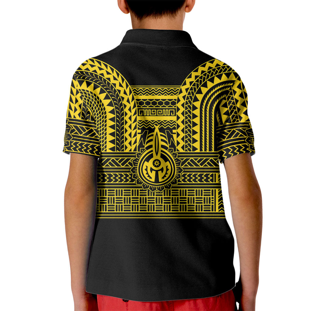 Philippines Filipinos Kid Polo Shirt Igorot Tribal Pattern Black LT05 - Polynesian Pride