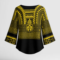 Philippines Filipinos Kimono Sleeve Blouse Igorot Tribal Pattern Black LT05 - Polynesian Pride