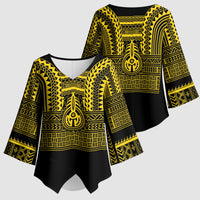 Philippines Filipinos Kimono Sleeve Blouse Igorot Tribal Pattern Black LT05 - Polynesian Pride
