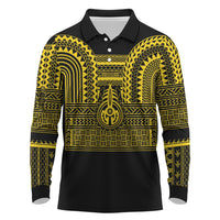 Philippines Filipinos Long Sleeve Polo Shirt Igorot Tribal Pattern Black LT05 Black - Polynesian Pride