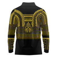 Philippines Filipinos Long Sleeve Polo Shirt Igorot Tribal Pattern Black LT05 - Polynesian Pride