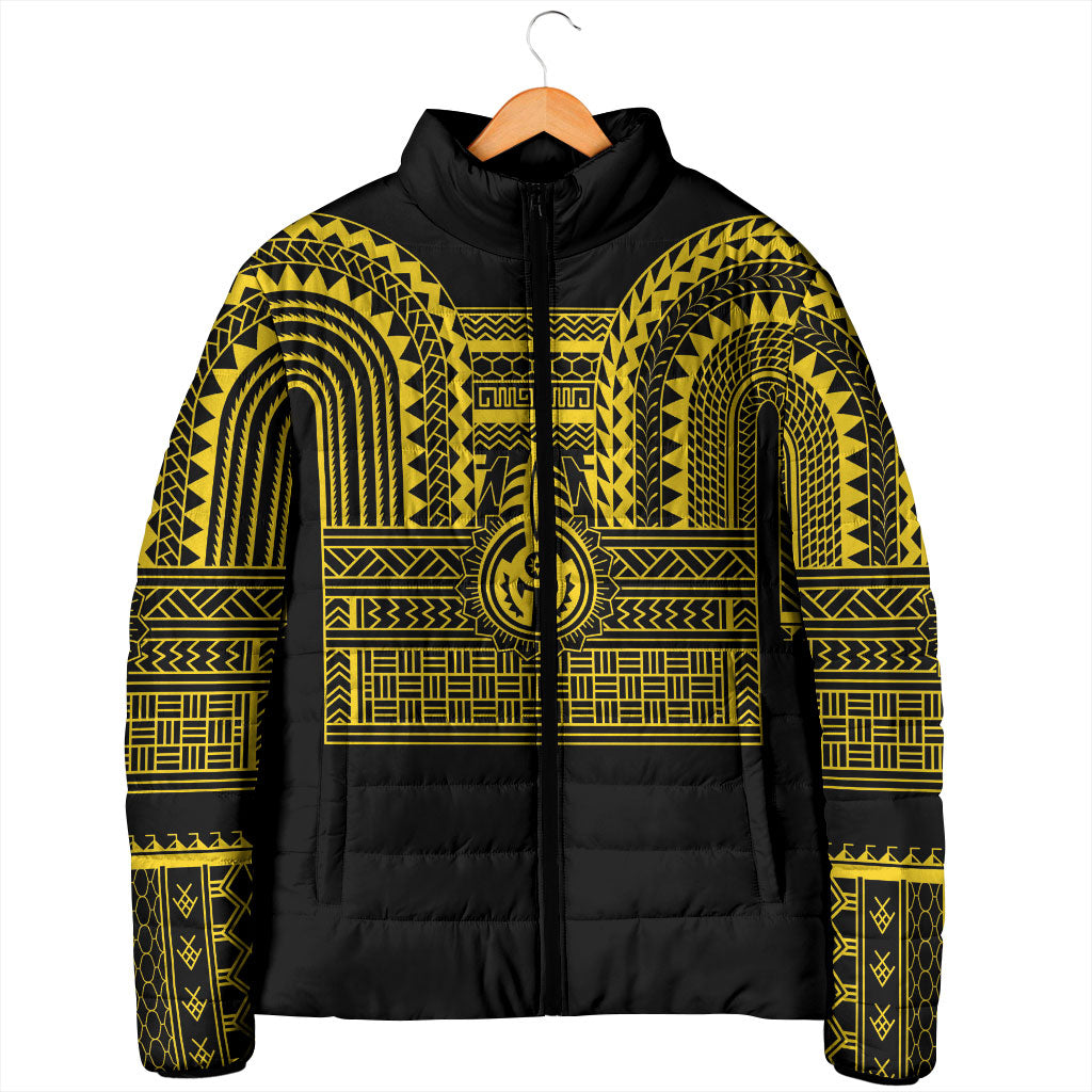 Philippines Filipinos Padded Jacket Igorot Tribal Pattern Black LT05 - Polynesian Pride