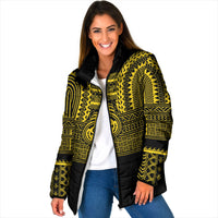 Philippines Filipinos Padded Jacket Igorot Tribal Pattern Black LT05 Women Black - Polynesian Pride