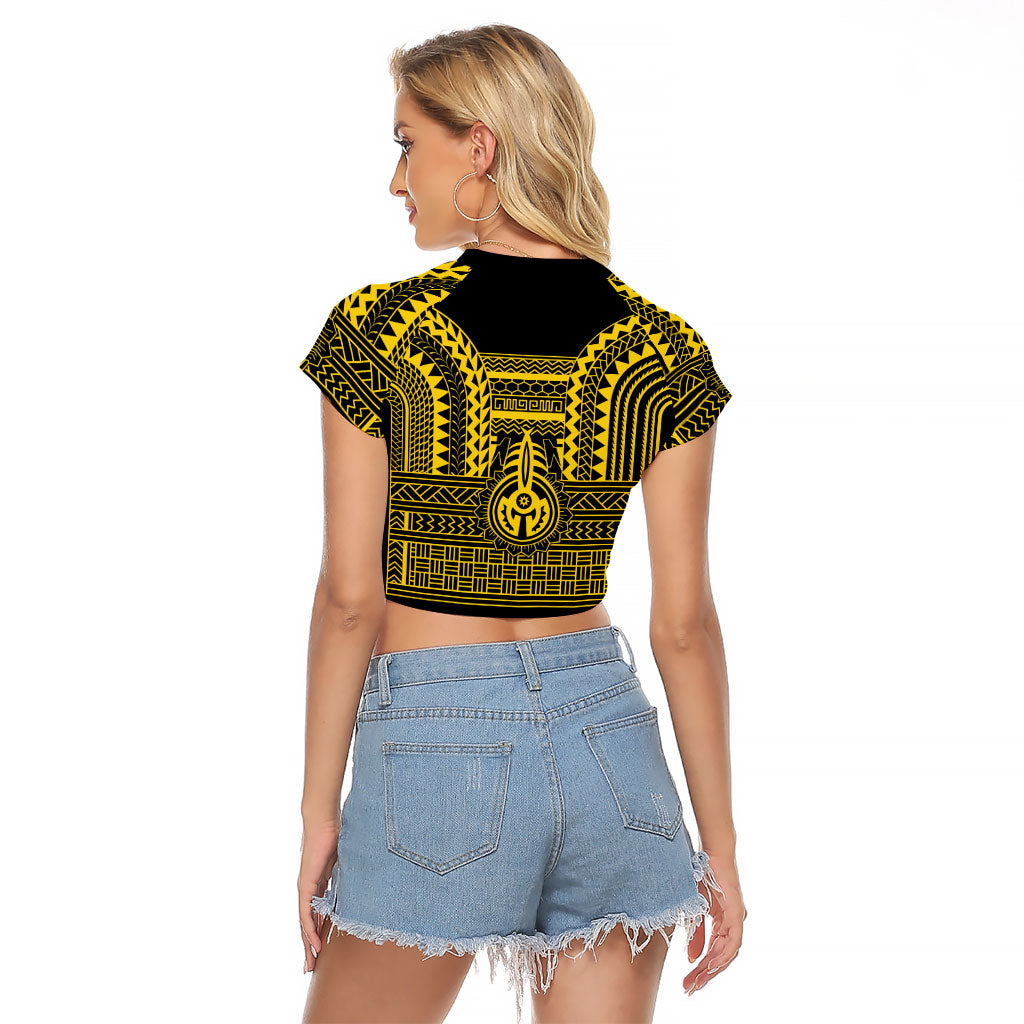 Philippines Filipinos Raglan Cropped T Shirt Igorot Tribal Pattern Black LT05 - Polynesian Pride