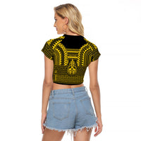 Philippines Filipinos Raglan Cropped T Shirt Igorot Tribal Pattern Black LT05 - Polynesian Pride