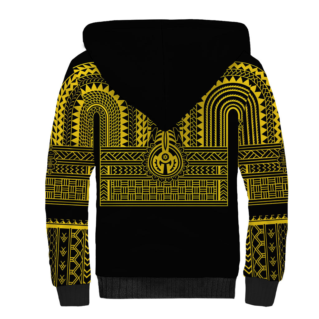 Philippines Filipinos Sherpa Hoodie Igorot Tribal Pattern Black LT05 - Polynesian Pride